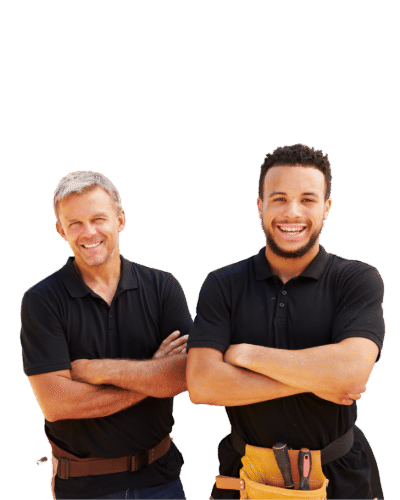 Two smiling plumbers