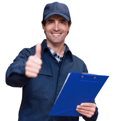 A plumber smiling