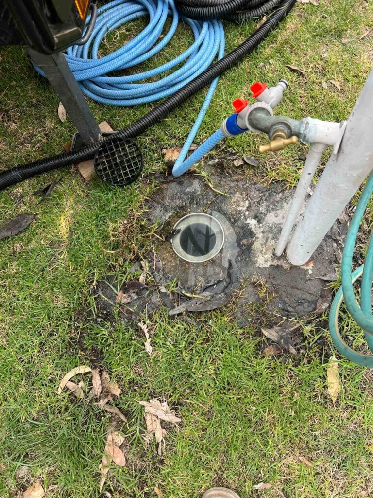 A blocked drain at a tathra property