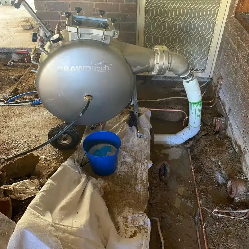 A pipe relining pump onsite in Eden