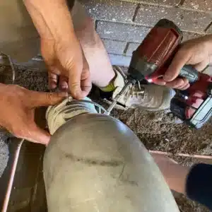 A pipe relining pump onsite in Eden