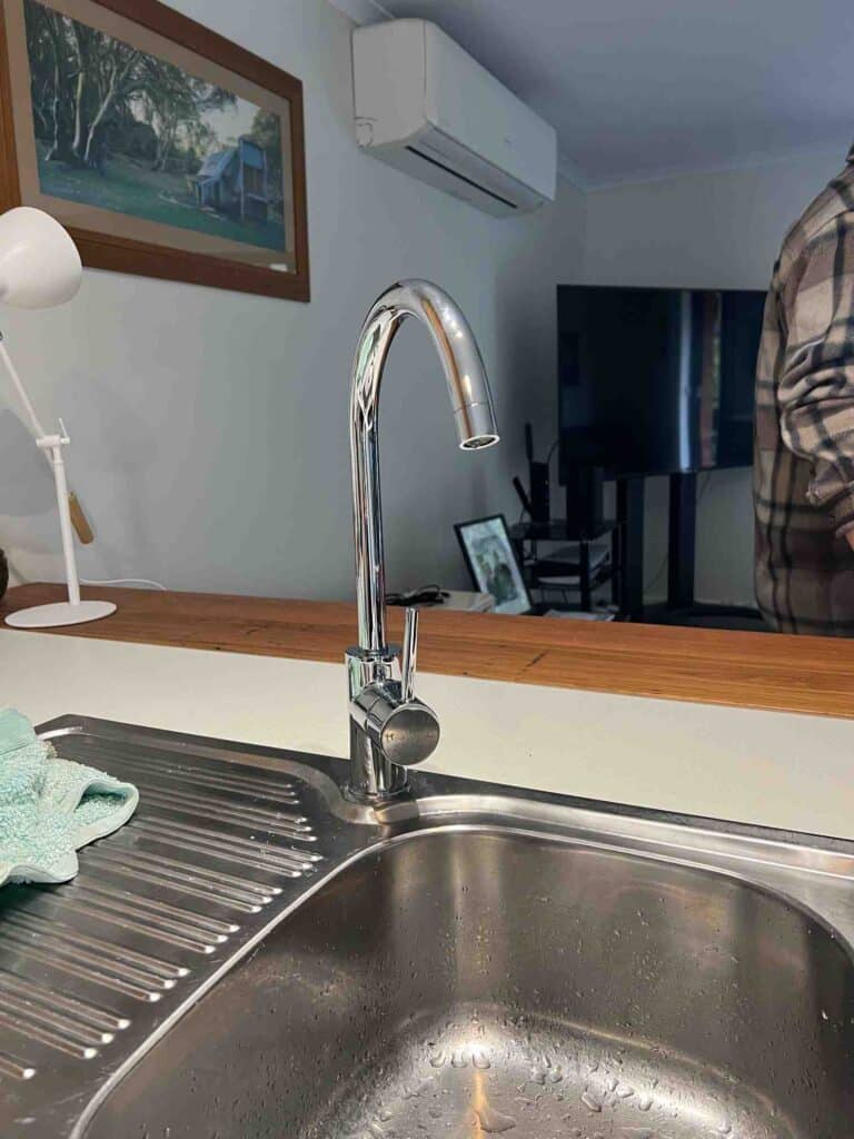 A kitchen tap, repaired by Keogh Plumbing