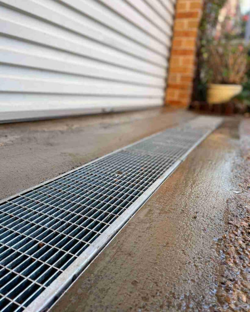 Outdoor drainage at a Bega property