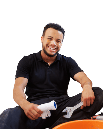 A smiling plumber