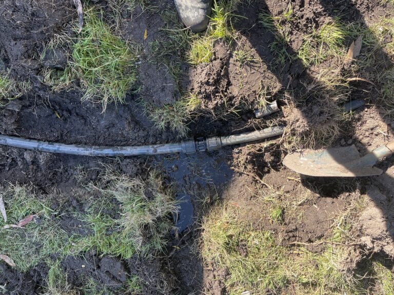 Burst outdoor pipe in Merimbula