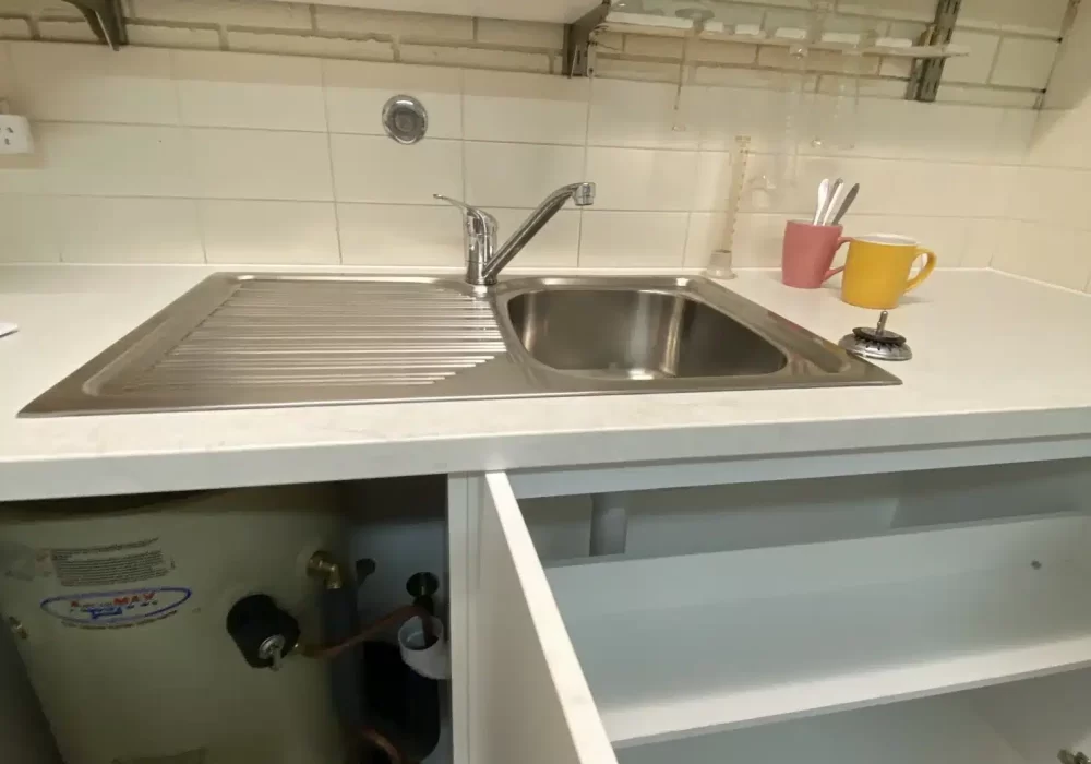 Recently installed kitchen sink in a Pambula home